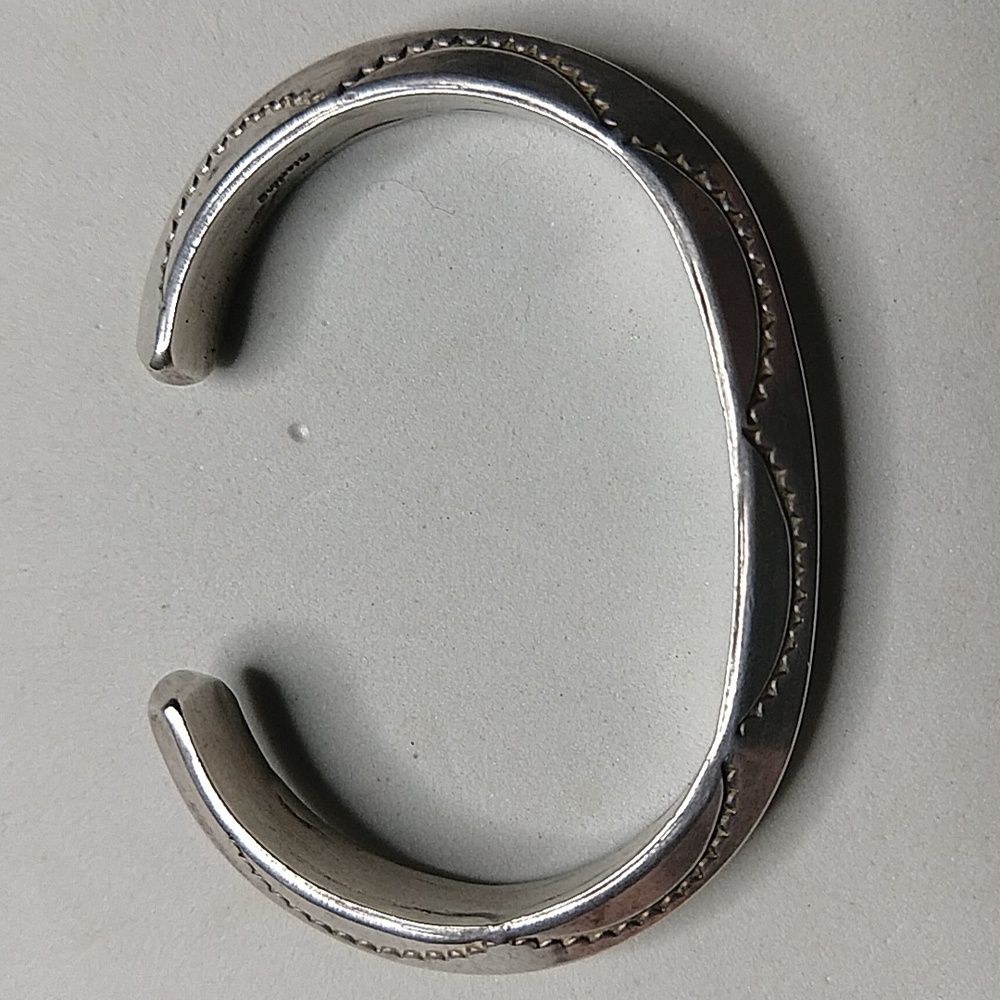 Solid Sterling Silver 925 Cuff Bracelet Native Am… - image 8